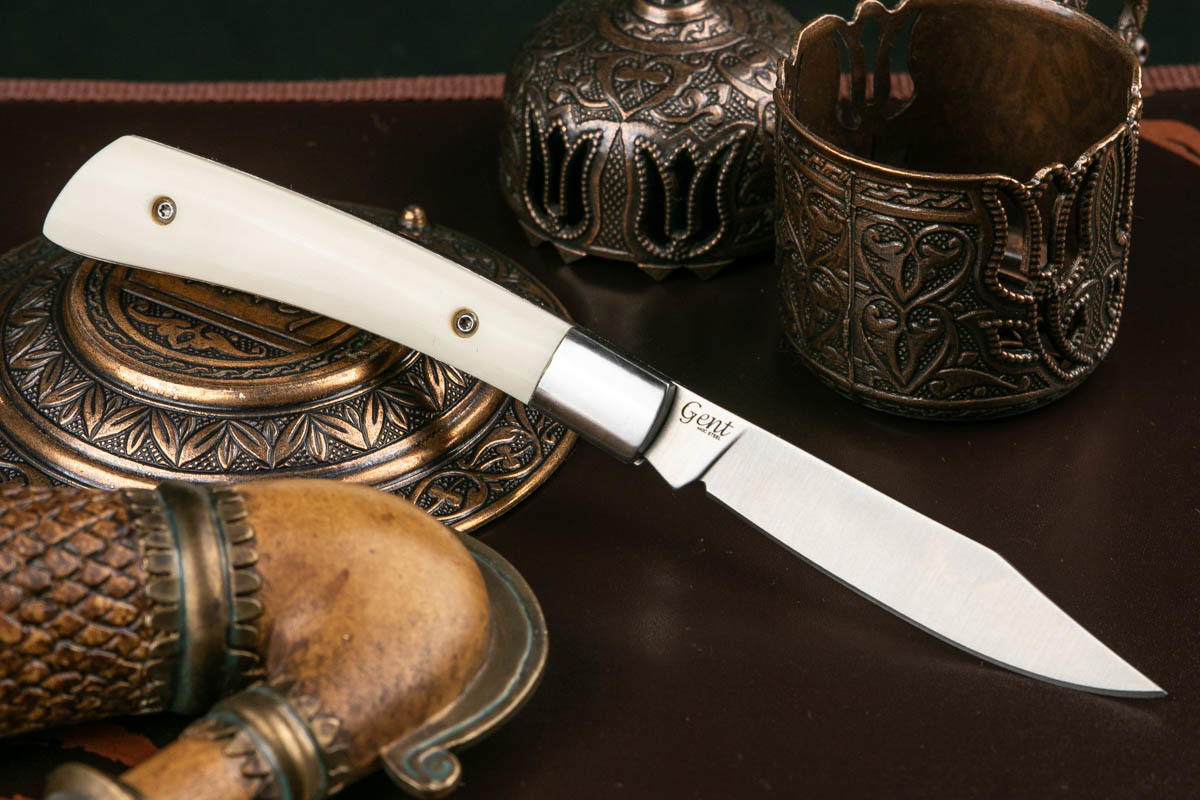 Нож складной Kizlyar Supreme Gent 440C Сатин Кость