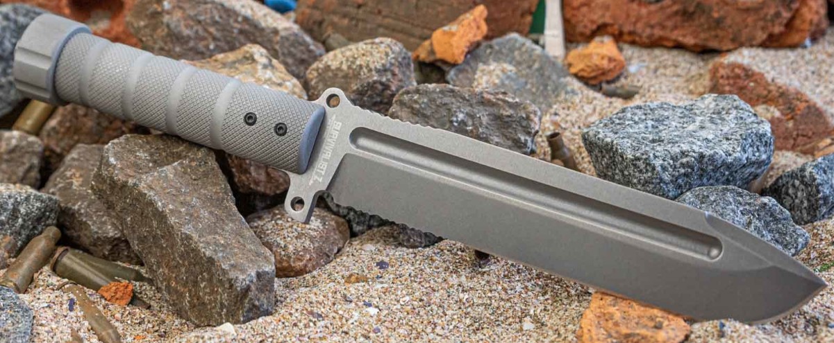 Нож туристический Kizlyar Supreme Survivalist Z D2 TacWash Serrated Grey